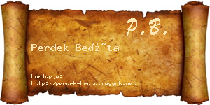 Perdek Beáta névjegykártya